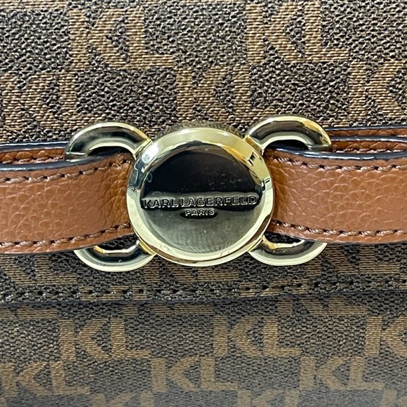 Karl Lagerfeld Crossbody Purse, Crossbody Bag Brown Small - Picture 4 of 6
